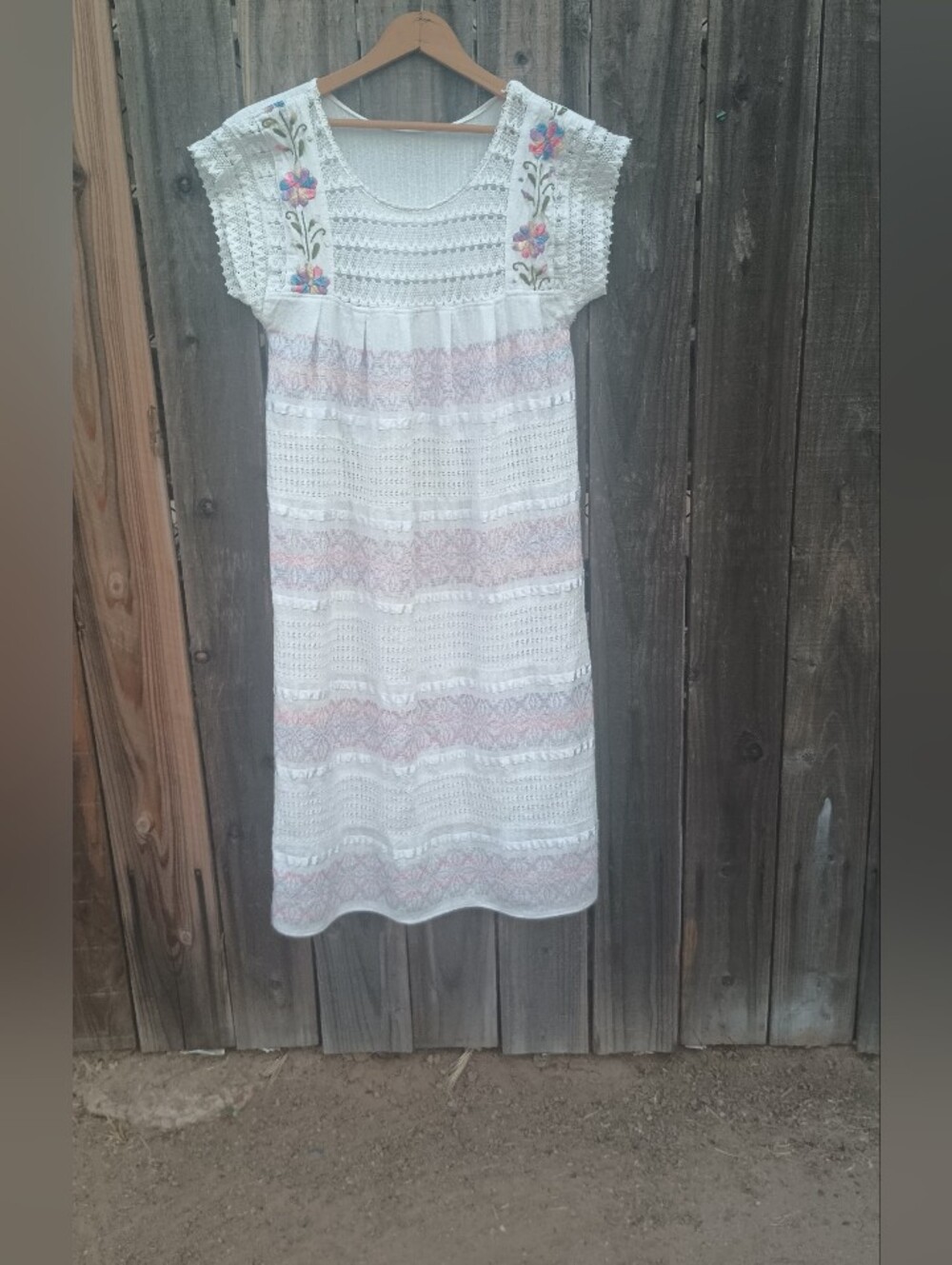 Vintage Mexican/Oaxacan Embroidered Gauze Dress